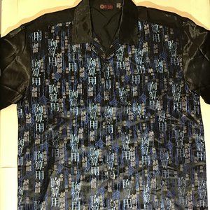 IN Pain Black and Blue Oriental Pattern Size XXL